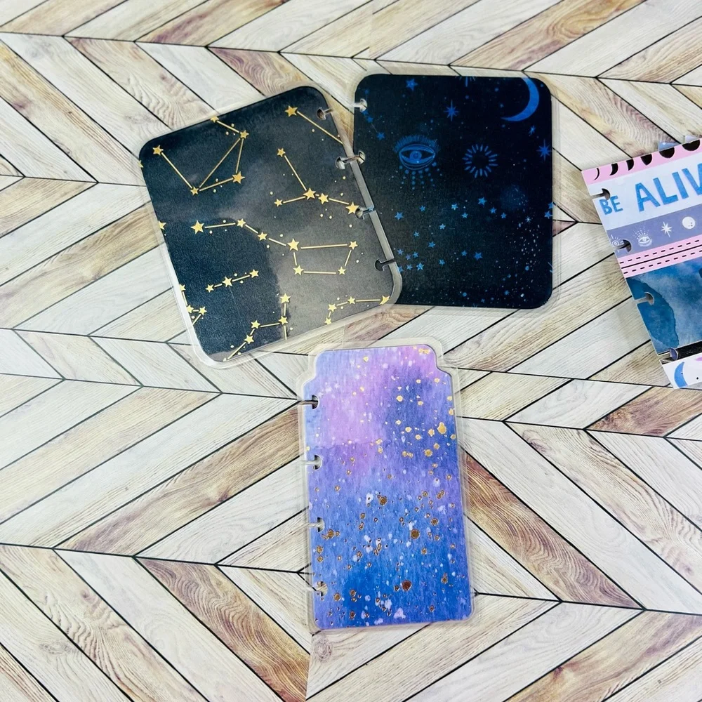 Happy planner micro notes undated 12 months evil eye constellations stars nebula